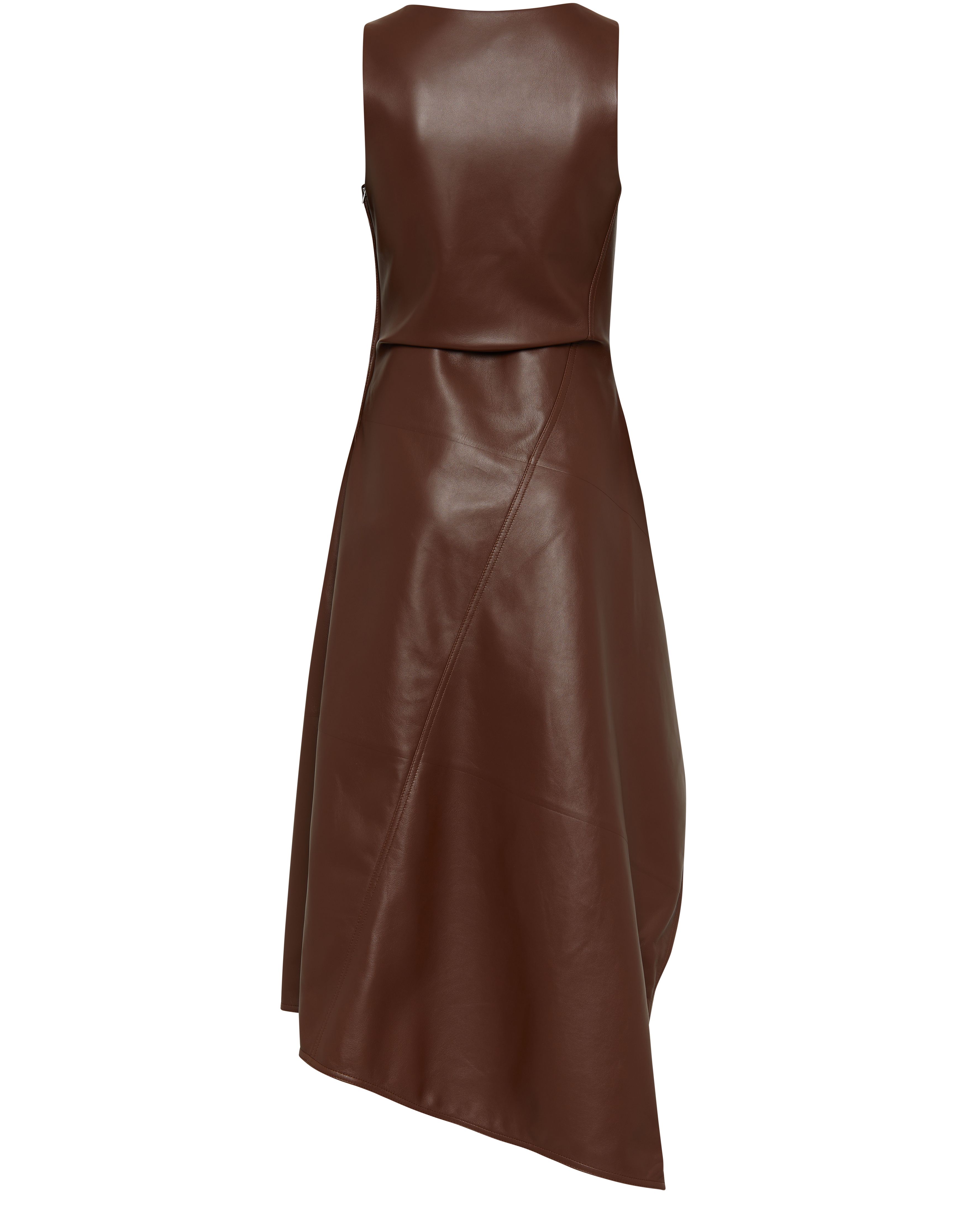 Asymmetric lamb leather dress thumbnail 3