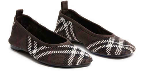 BURBERRY Check Knit Baby Ballerinas