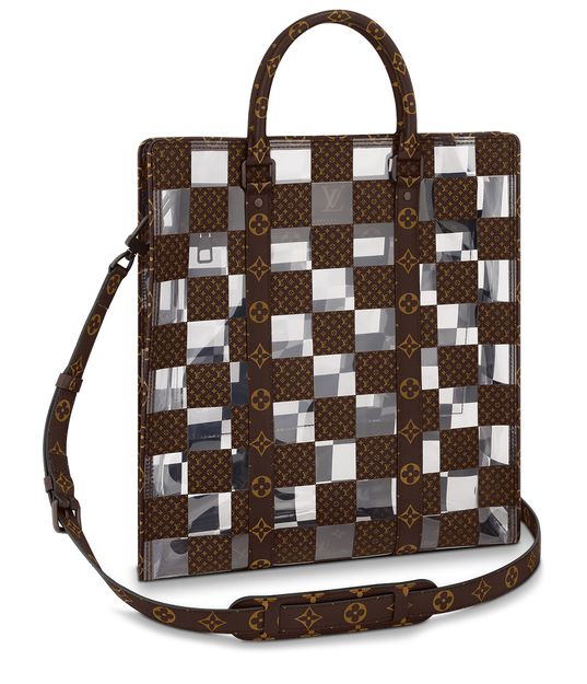 Louis Vuitton Sac Plat Chess PVC Monogram Shoulder Bag