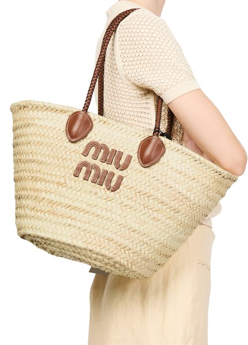 MIU MIU Palmetto straw basket