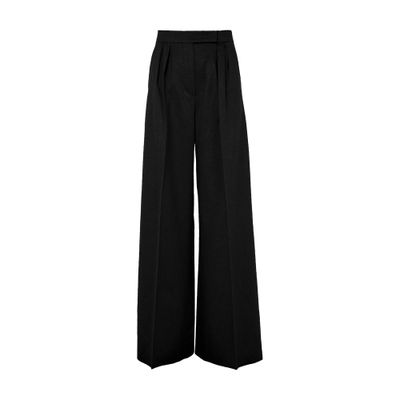 Max Mara Libbra High-rise Wool Wide-leg Pants In Black