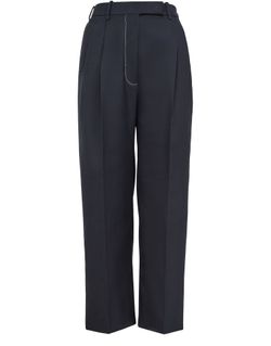 THOM BROWNE☆24FW ウール ベーシック パンツ EU42 NAVY LADIES THOM BROWNE☆24FW ウール ベーシック パンツ EU42 NAVY LADIES