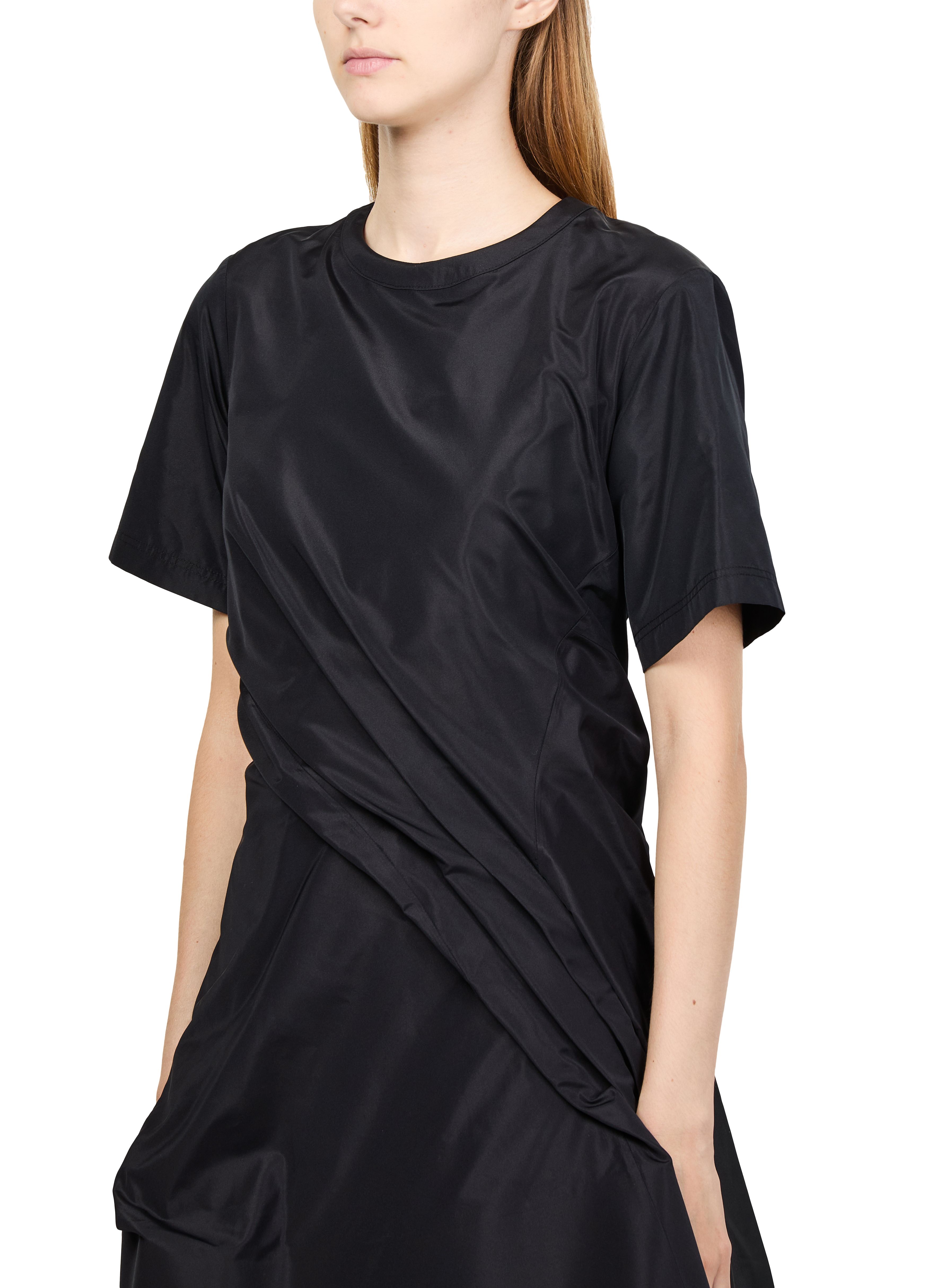 Twisted dress in silk blend taffeta thumbnail 4
