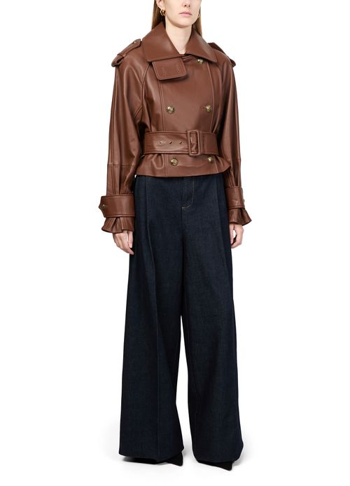ZIMMERMANN Hypnotic leather crop trench
