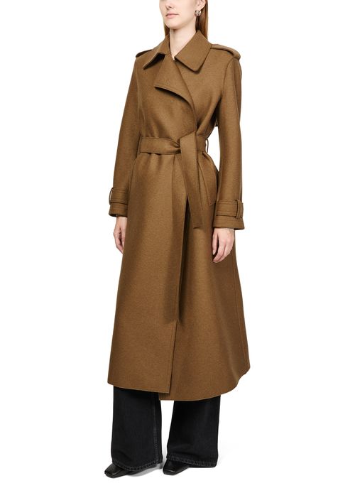 HARRIS WHARF LONDON Trench long à double couture en laine pressée