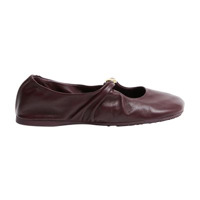 Loewe Pebble Ballerinas In Soft Nappa Lambskin In Burgundy