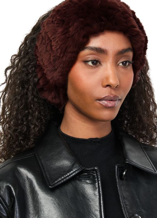 YVES SALOMON Rex rabbit fur headband