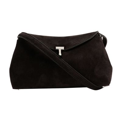 Totême T-lock Suede Clutch Bag In Brown