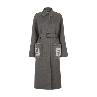 Shop Fendi Coat In Gris