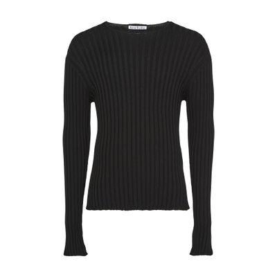 Acne Studios Men Rib Cotton Sweater In Black