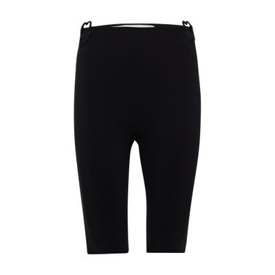 Shop Nensi Dojaka Biker Leggings With Hip Heart Detail In Black