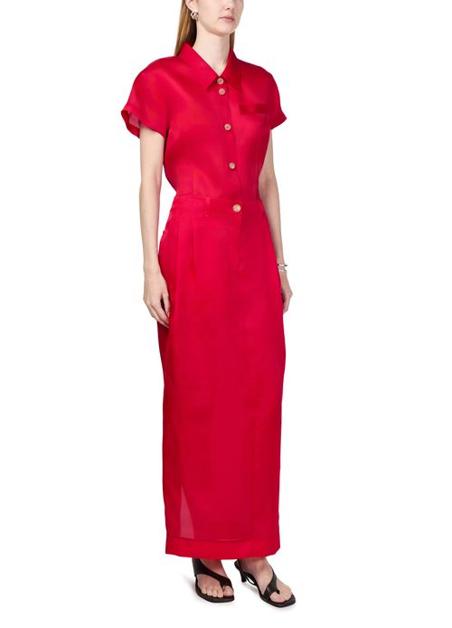 KHAITE Keefe silk short sleeves shirt