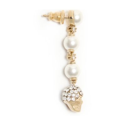Skull and pearl earrings