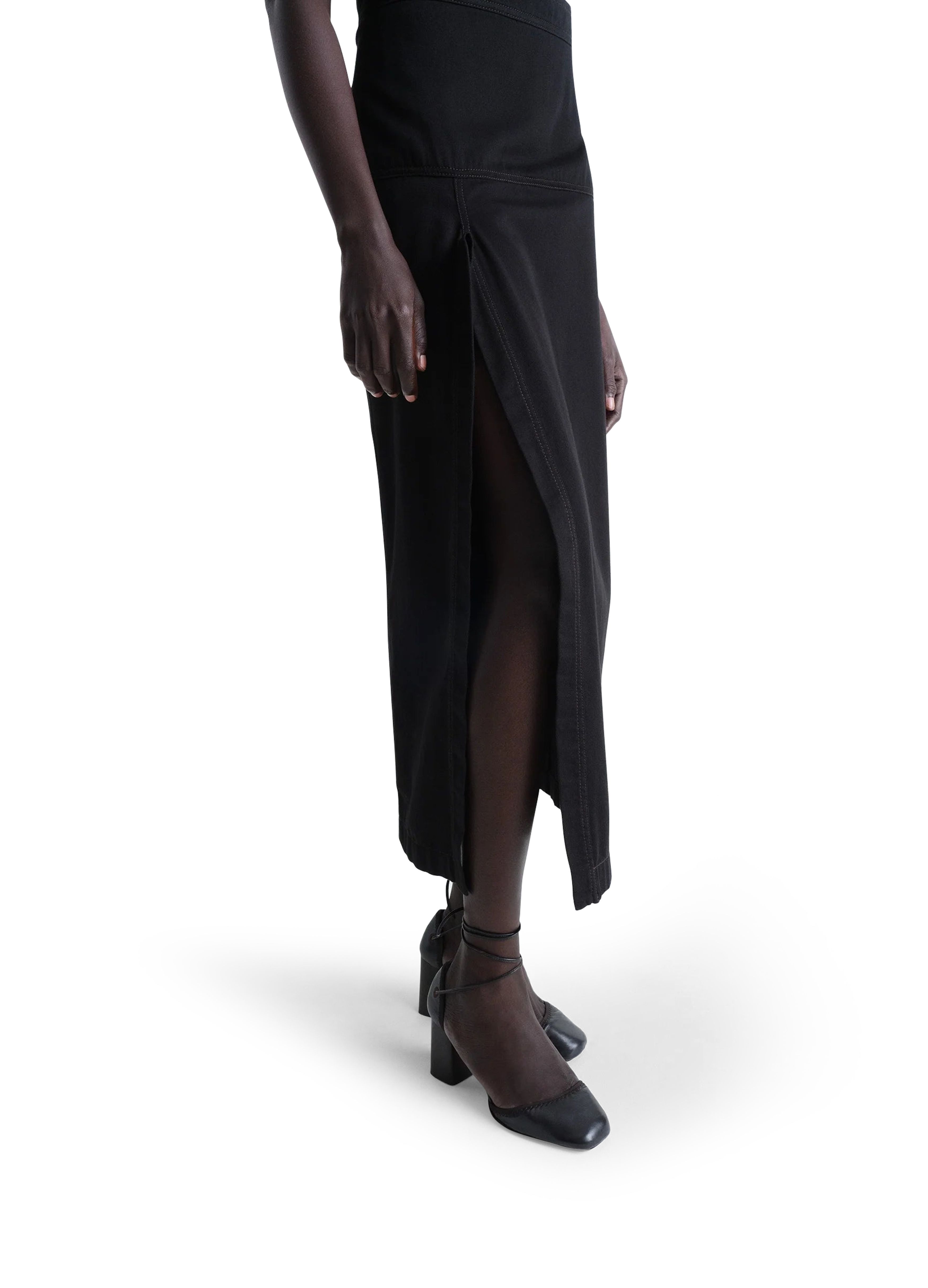 Midi skirt with slit thumbnail 3