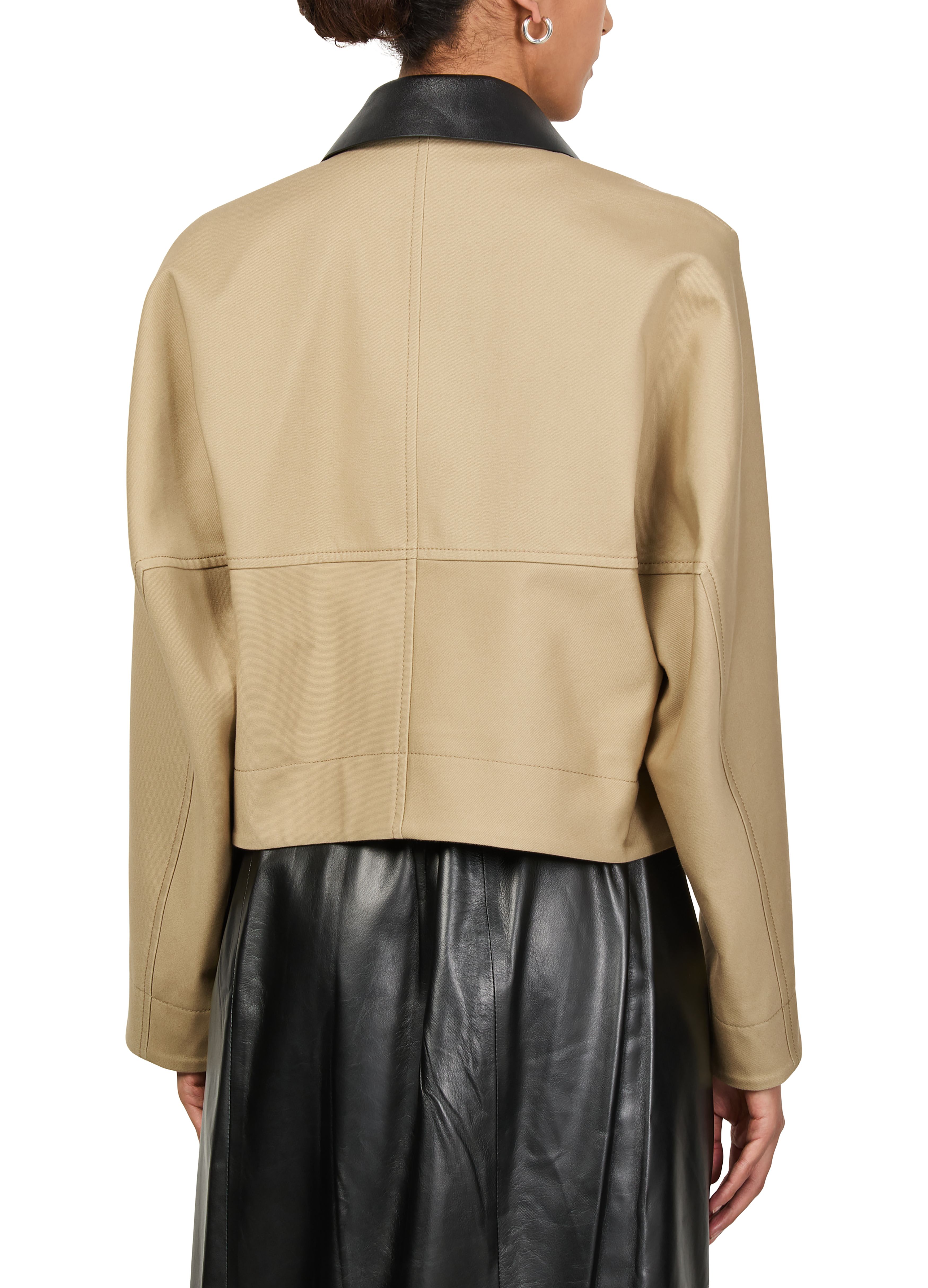 Cropped peacoat in cotton and wool thumbnail 5