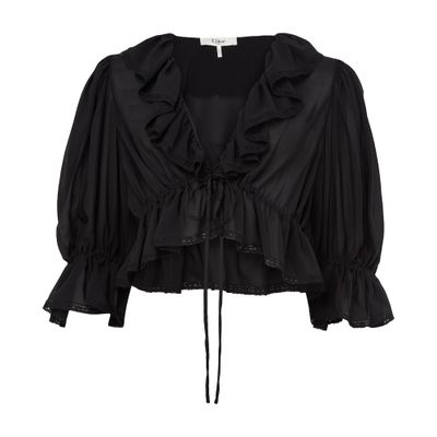 Chloé Long-sleeved Blouse In Black