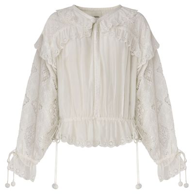 Isabel Marant Nowana Long Sleeved Blouse In Neutral