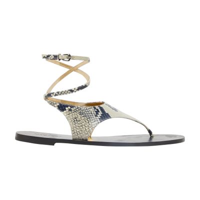 Paris Texas Amalfi Flat Sandal In Black,beige