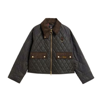 Barbour Spey Waxed Tartan Puffer Jacket In Multi