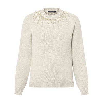 Louis Vuitton Tassel Embroidery Pullover In Beige