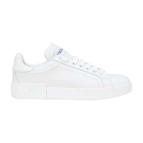 Dolce & Gabbana Calfskin Portofino Sneakers In White