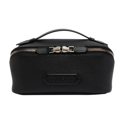 Tom Ford Pebble-leather Toiletry Case In Black