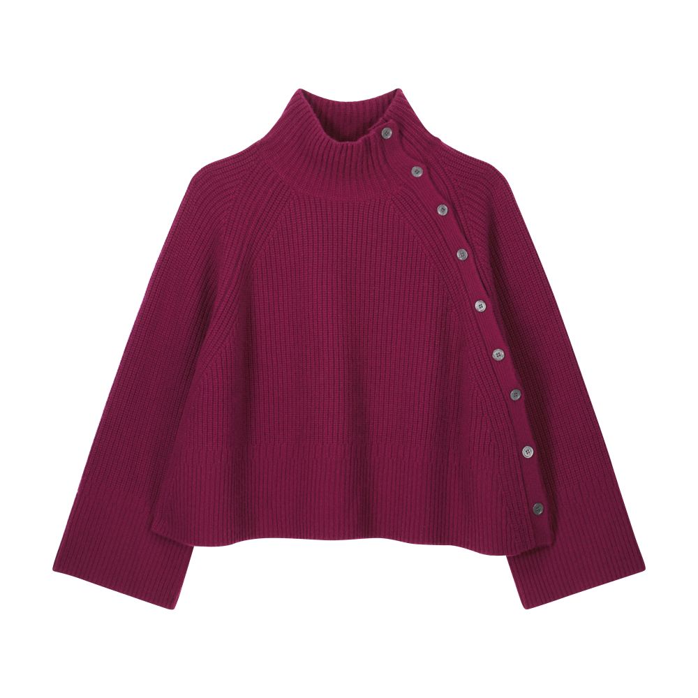 High neck sweater buttoned at the side thumbnail 6