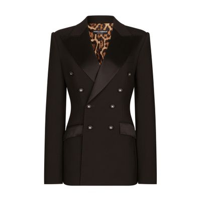Dolce & Gabbana Satin And Duchesse Tuxedo Jacket In Black