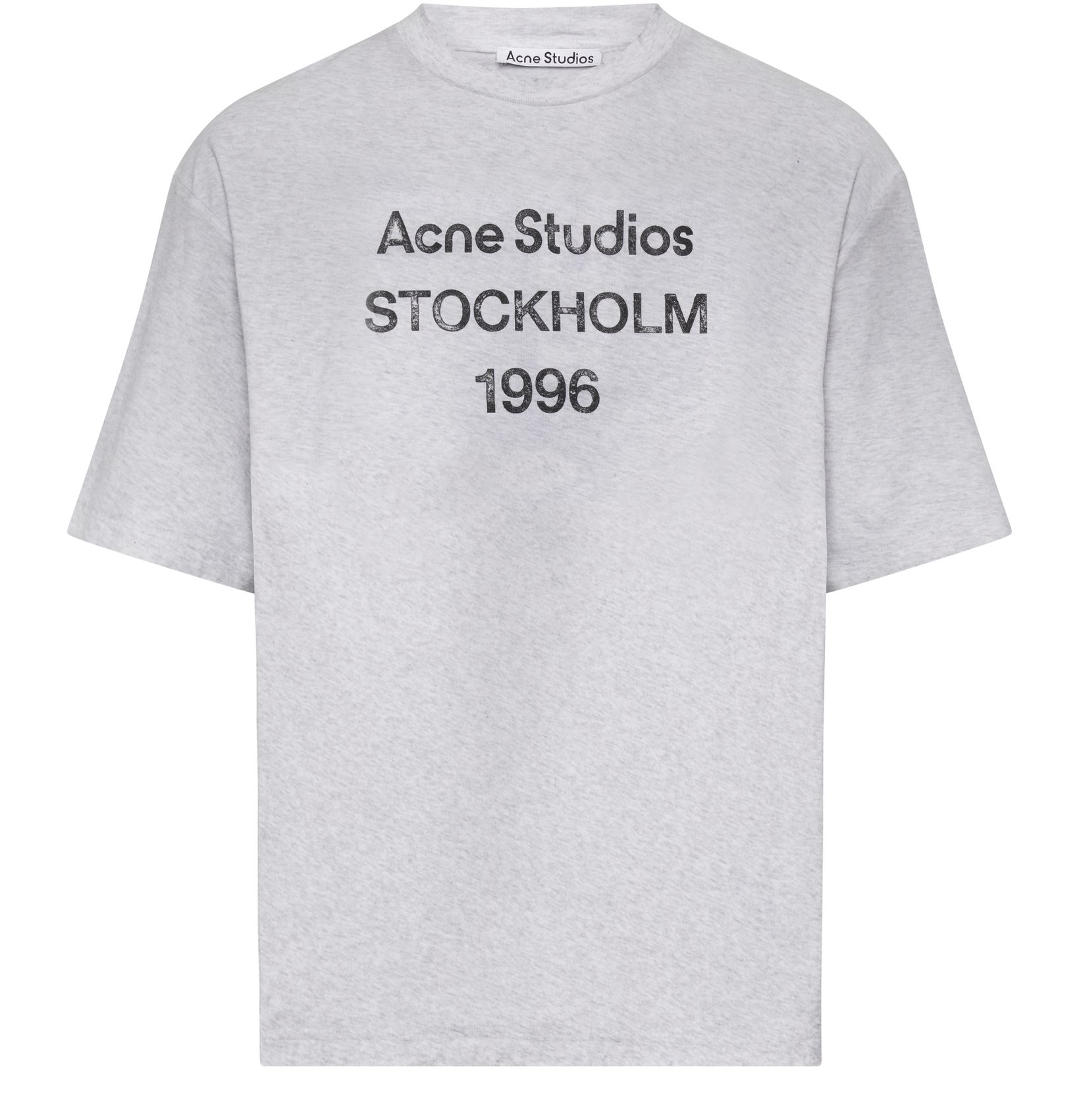 Acne Studios Exford 1996 Mélange Cotton T-shirt In Pale Grey Melange