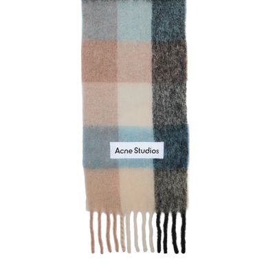 Acne Studios Vally Scarf With Fringes In Black