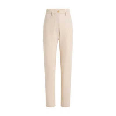 Khaite Callum Straight Pants In Off-white