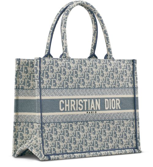 DIOR Mittelgroße Dior Book Tote Dior Oblique Chambray mit Stickerei
