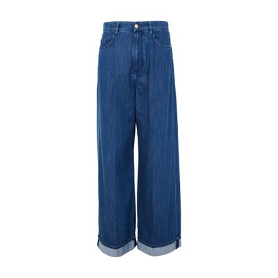 S Max Mara Lupino Wide Leg Jeans In Blue