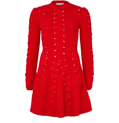 MCQUEEN Mini cable knit dress