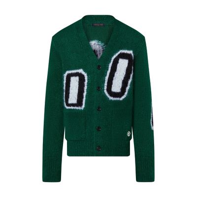 Louis Vuitton Graphic Mohair Long Cardigan In Green