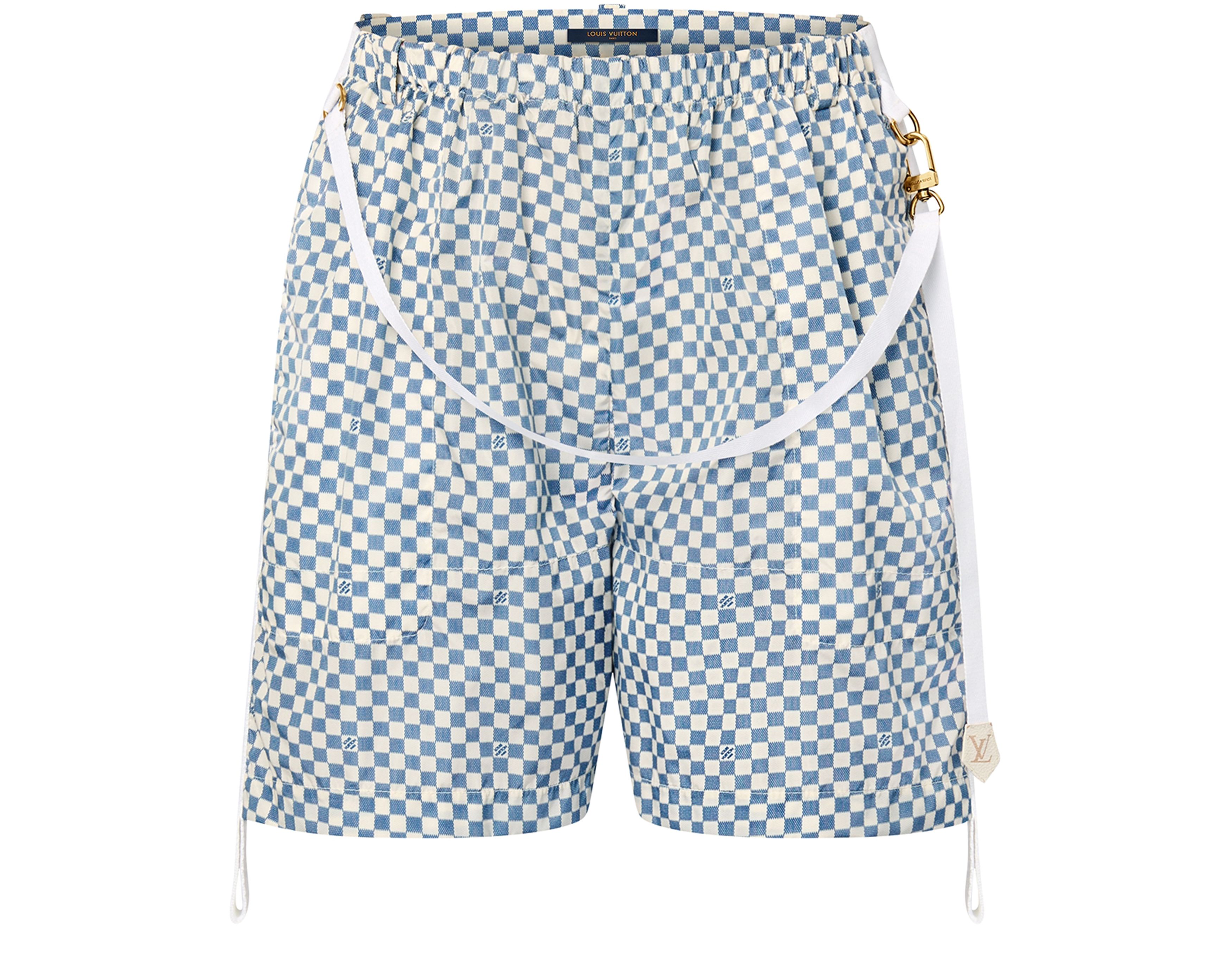 Micro Damier Clip Detail Shorts