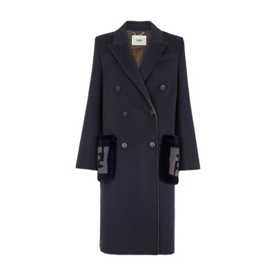 Fendi Coat In Bleu