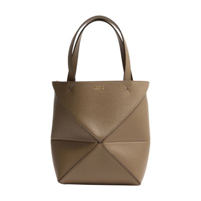 Loewe Mini Puzzle Fold Tote In Soft Grained Calfskin