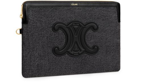 CELINE Small pouch with strap cuir Triomphe