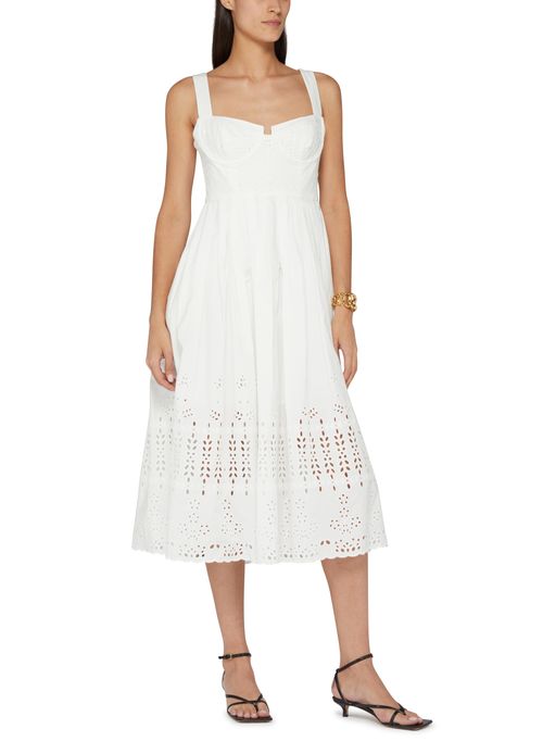 SELF PORTRAIT Cotton broderie midi dress