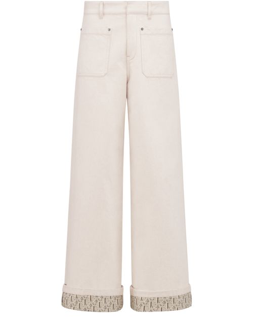 DIOR Flared jeans cotton denim with Dior Oblique interior