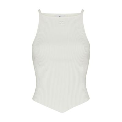 Rib knit Pointy tank top