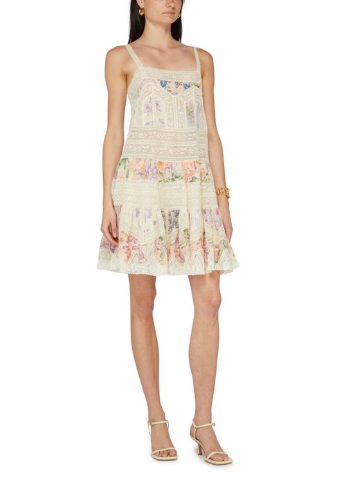 ZIMMERMANN Kurzes Kleid mit Spitzenbesatz Halliday