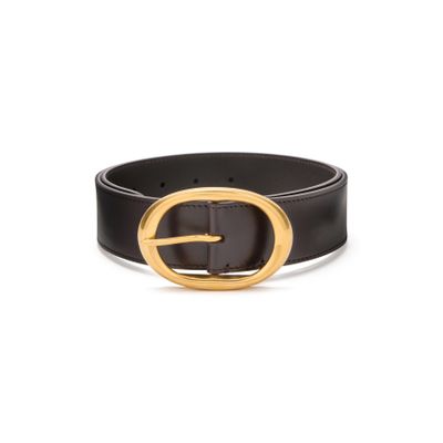 Twp Wide Leather Belt In Beige