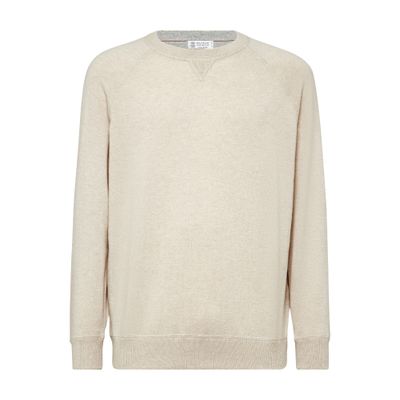 Brunello Cucinelli Sweatshirt-style Sweater In Beige