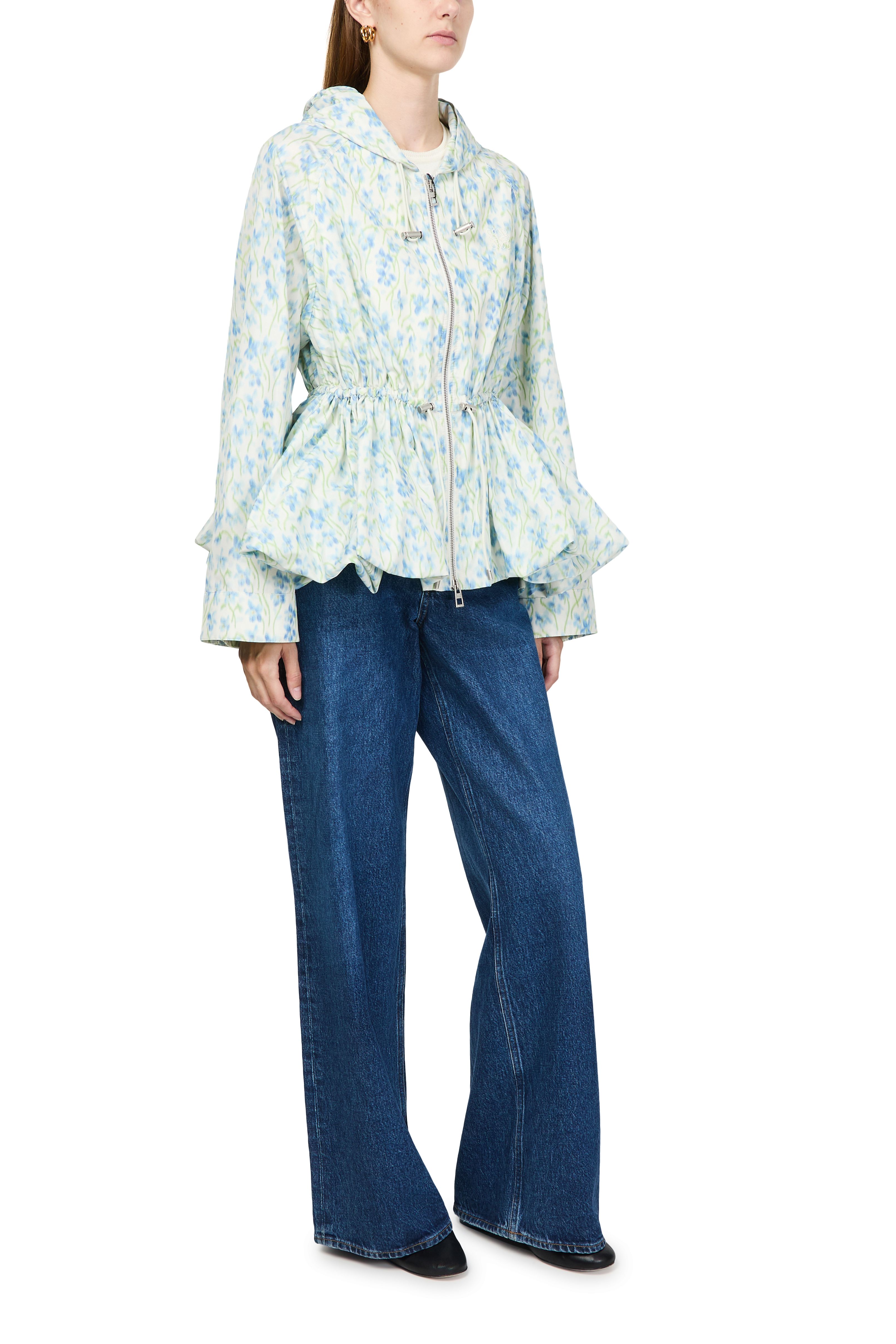 Hooded jacket in taffeta silk thumbnail 6