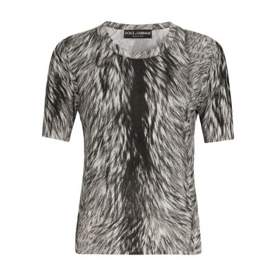 Dolce & Gabbana Short Sleeve Sweater In Multicolor