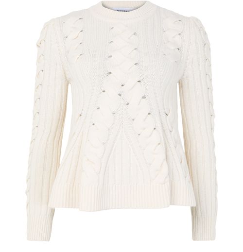 MCQUEEN Pull à maille torsadée péplum