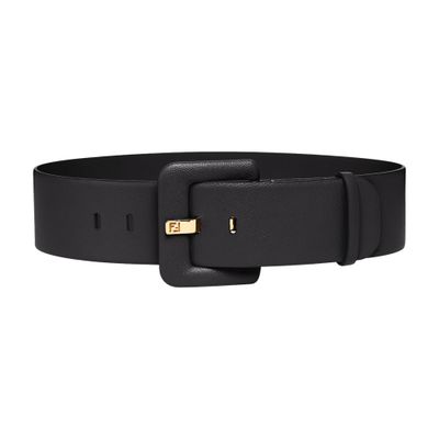 Fendi Loop Hardware Textured Belt In Black