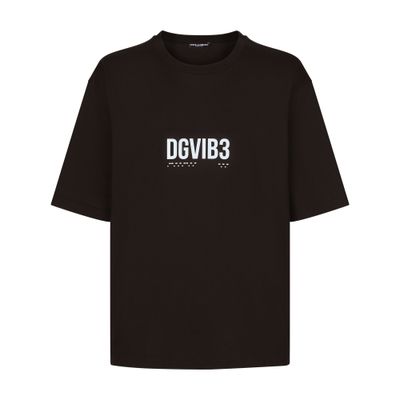 Dolce & Gabbana Slogan-print Cotton T-shirt In Black